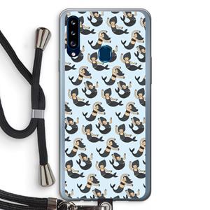 CaseCompany Zeemeermin: Samsung Galaxy A20s Transparant Hoesje met koord