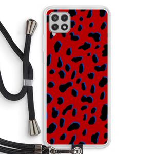 CaseCompany Red Leopard: Samsung Galaxy A22 4G Transparant Hoesje met koord