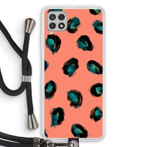 CaseCompany Pink Cheetah: Samsung Galaxy A22 4G Transparant Hoesje met koord