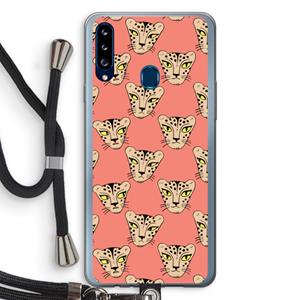 CaseCompany Tijger: Samsung Galaxy A20s Transparant Hoesje met koord