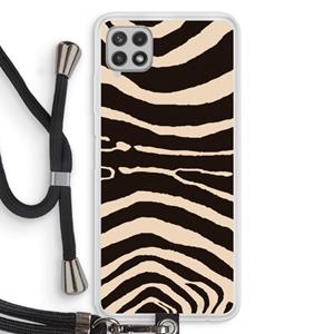 CaseCompany Arizona Zebra: Samsung Galaxy A22 4G Transparant Hoesje met koord