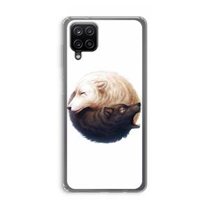 CaseCompany Yin Yang Wolves: Samsung Galaxy A12 Transparant Hoesje