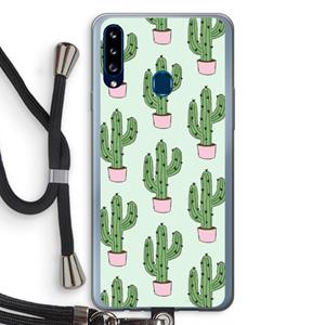 CaseCompany Cactus Lover: Samsung Galaxy A20s Transparant Hoesje met koord