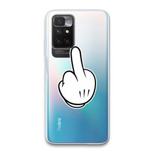 CaseCompany Middle finger white: Xiaomi Redmi 10 Transparant Hoesje
