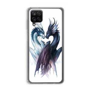 CaseCompany Yin Yang Dragons: Samsung Galaxy A12 Transparant Hoesje