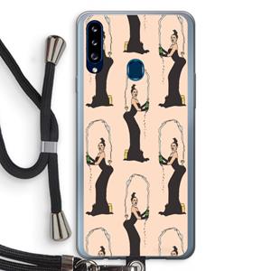 CaseCompany Pop Some Kim: Samsung Galaxy A20s Transparant Hoesje met koord