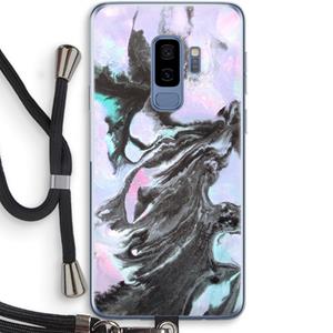 CaseCompany Pastel zwart: Samsung Galaxy S9 Plus Transparant Hoesje met koord