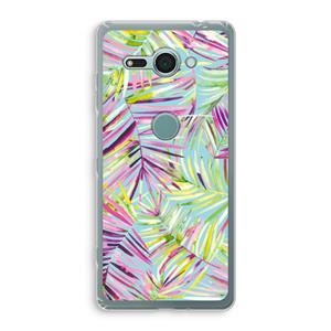 CaseCompany Tropical Palms Blue: Sony Xperia XZ2 Compact Transparant Hoesje