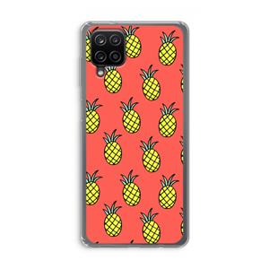 CaseCompany Ananas: Samsung Galaxy A12 Transparant Hoesje