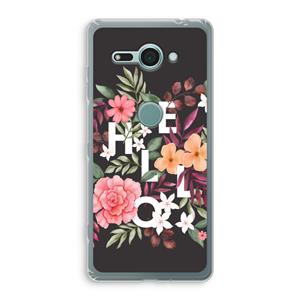 CaseCompany Hello in flowers: Sony Xperia XZ2 Compact Transparant Hoesje