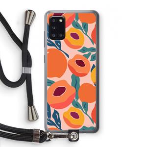 CaseCompany Perzik: Samsung Galaxy A31 Transparant Hoesje met koord