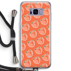 CaseCompany Just peachy: Samsung Galaxy S8 Plus Transparant Hoesje met koord