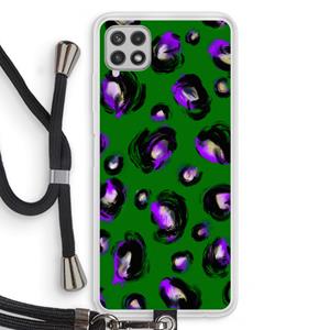 CaseCompany Green Cheetah: Samsung Galaxy A22 4G Transparant Hoesje met koord
