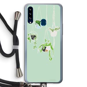 CaseCompany Hang In There: Samsung Galaxy A20s Transparant Hoesje met koord