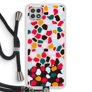 CaseCompany Colored Giraffe: Samsung Galaxy A22 4G Transparant Hoesje met koord