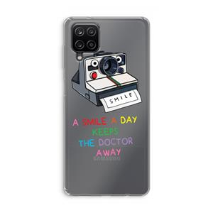 CaseCompany Smile: Samsung Galaxy A12 Transparant Hoesje