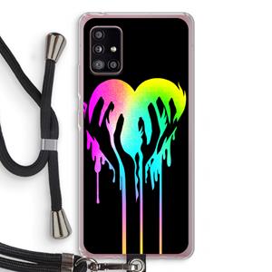 CaseCompany Hold My Heart: Samsung Galaxy A51 5G Transparant Hoesje met koord