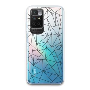 CaseCompany Geometrische lijnen zwart: Xiaomi Redmi 10 Transparant Hoesje