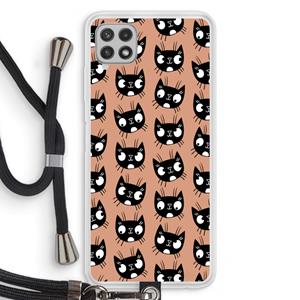 CaseCompany Kat: Samsung Galaxy A22 4G Transparant Hoesje met koord