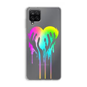 CaseCompany Hold My Heart: Samsung Galaxy A12 Transparant Hoesje