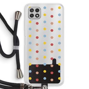 CaseCompany Bollen: Samsung Galaxy A22 4G Transparant Hoesje met koord