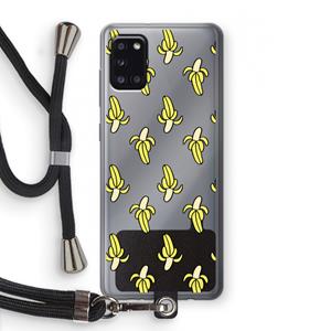 CaseCompany Bananas: Samsung Galaxy A31 Transparant Hoesje met koord