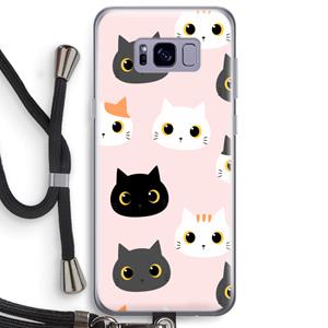 CaseCompany Katten: Samsung Galaxy S8 Plus Transparant Hoesje met koord