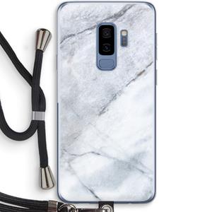 CaseCompany Witte marmer: Samsung Galaxy S9 Plus Transparant Hoesje met koord