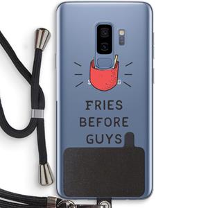 CaseCompany Fries before guys: Samsung Galaxy S9 Plus Transparant Hoesje met koord