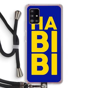 CaseCompany Habibi Blue: Samsung Galaxy A51 5G Transparant Hoesje met koord