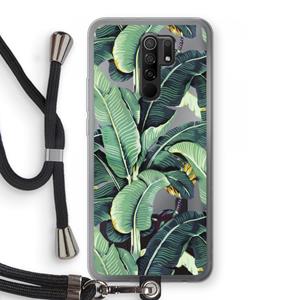 CaseCompany Bananenbladeren: Xiaomi Redmi 9 Transparant Hoesje met koord