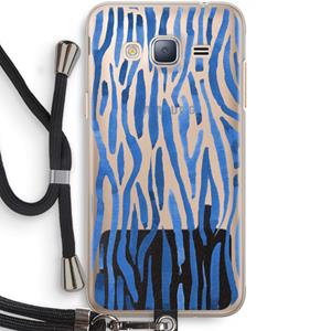 CaseCompany Blauwe nerven: Samsung Galaxy J3 (2016) Transparant Hoesje met koord