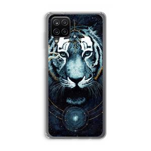 CaseCompany Darkness Tiger: Samsung Galaxy A12 Transparant Hoesje