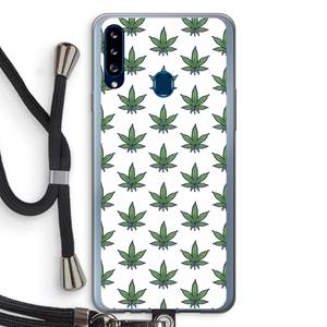 CaseCompany Weed: Samsung Galaxy A20s Transparant Hoesje met koord