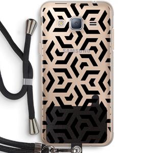 CaseCompany Crazy pattern: Samsung Galaxy J3 (2016) Transparant Hoesje met koord