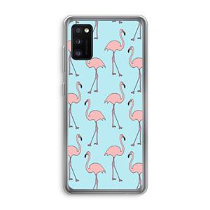 CaseCompany Anything Flamingoes: Samsung Galaxy A41 Transparant Hoesje