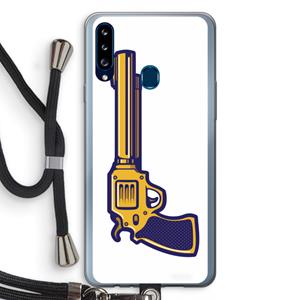 CaseCompany Pew Pew Pew: Samsung Galaxy A20s Transparant Hoesje met koord