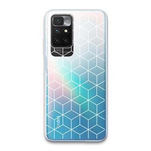 CaseCompany Zwart-witte kubussen: Xiaomi Redmi 10 Transparant Hoesje