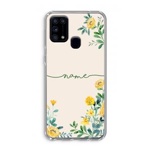 CaseCompany Gele bloemen: Samsung Galaxy M31 Transparant Hoesje