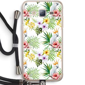 CaseCompany Gele kuif: Samsung Galaxy J3 (2016) Transparant Hoesje met koord