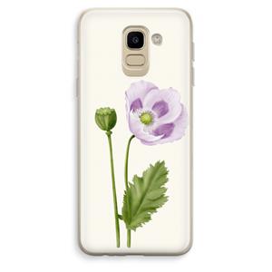 CaseCompany Purple poppy: Samsung Galaxy J6 (2018) Transparant Hoesje