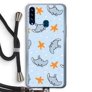 CaseCompany Manta: Samsung Galaxy A20s Transparant Hoesje met koord