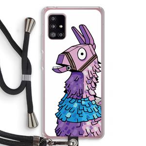 CaseCompany Lama: Samsung Galaxy A51 5G Transparant Hoesje met koord