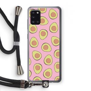 CaseCompany Dancing avocados: Samsung Galaxy A31 Transparant Hoesje met koord