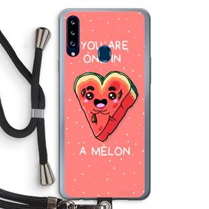 CaseCompany One In A Melon: Samsung Galaxy A20s Transparant Hoesje met koord