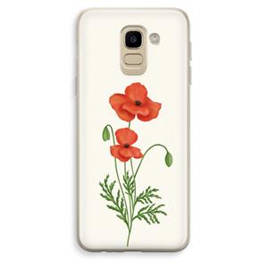 CaseCompany Red poppy: Samsung Galaxy J6 (2018) Transparant Hoesje