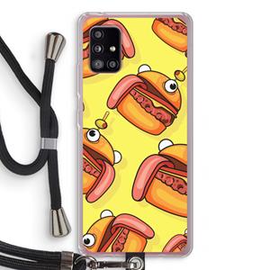 CaseCompany Hamburger: Samsung Galaxy A51 5G Transparant Hoesje met koord