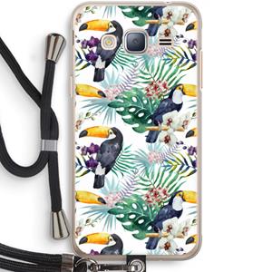 CaseCompany Tukans: Samsung Galaxy J3 (2016) Transparant Hoesje met koord