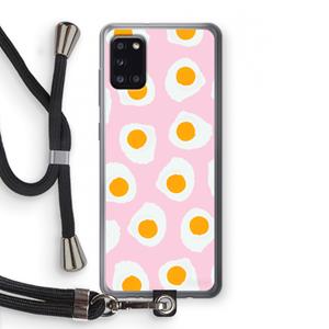 CaseCompany Dancing eggs: Samsung Galaxy A31 Transparant Hoesje met koord
