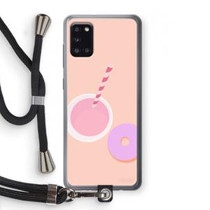 CaseCompany Donut: Samsung Galaxy A31 Transparant Hoesje met koord